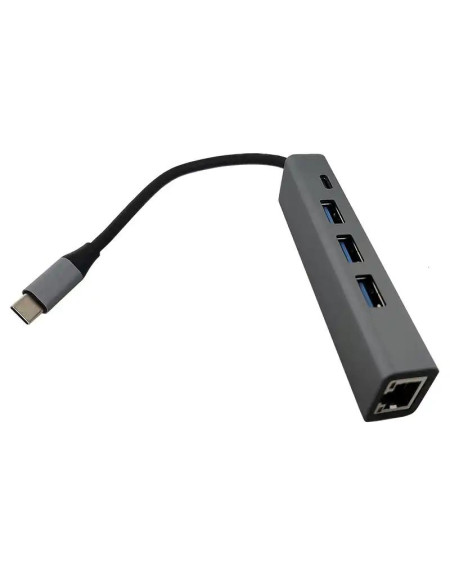 Adapter konverter USB Tip C-3xUSB 3.0+RJ45 Linkom  - 1