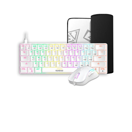 Tastatura + miš + podloga Gamdias Hermes E4 bela  - 1