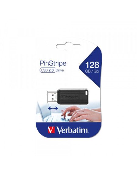 Flash USB 128GB Verbatim 2.0 Pinstripe  - 1