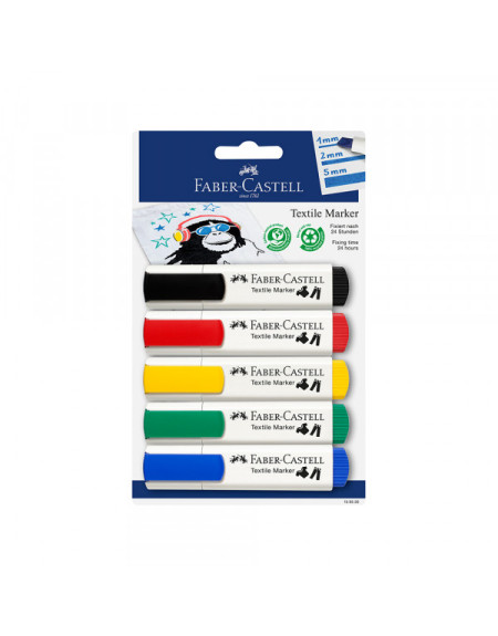 Flomaster za tekstil Faber Castell basic color 1/5 159520  - 1
