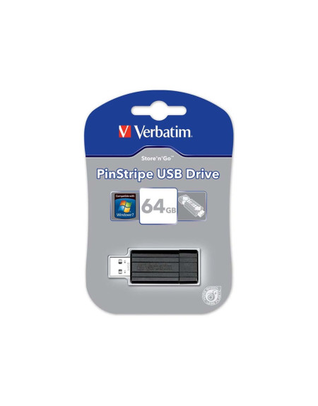 Flash USB 64GB Verbatim 2.0 Pin stripe  - 1