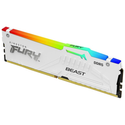 RAM DIMM DDR5 KINGSTON 32GB 5200MHz Fury Beast RGB White Expo KF552C36BWEA-32  - 1