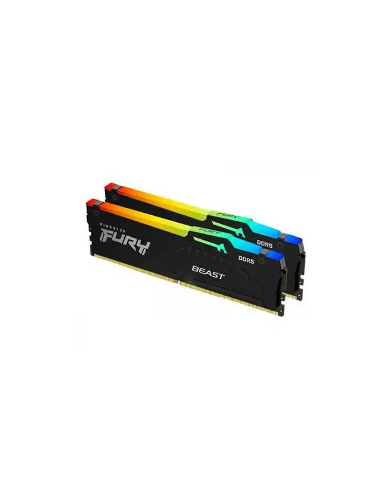 Memorija DDR5 64GB (2x32GB) 6000MHz Kingston Fury Beast RGB KF560C30BBAK2-64  - 1