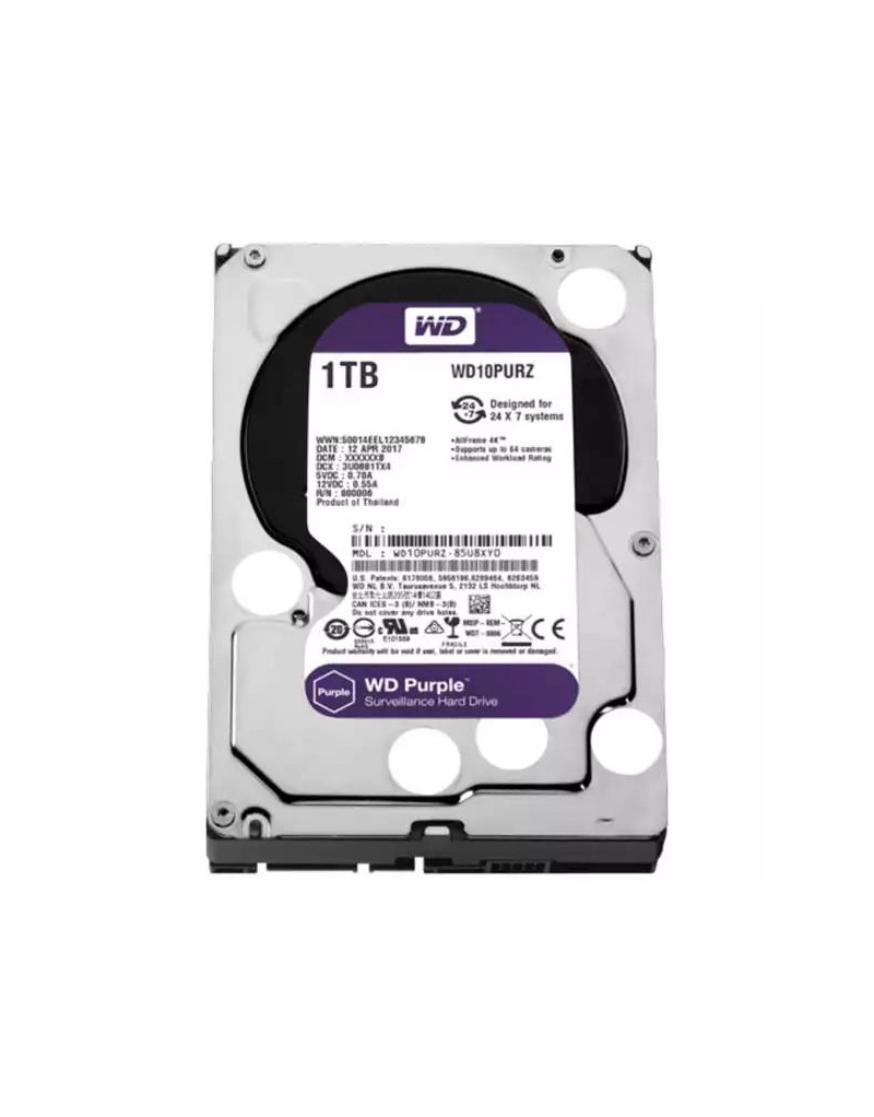 Hard disk 1TB SATA3 Western Digital Caviar 64MB WD10PURZ Purple  - 1