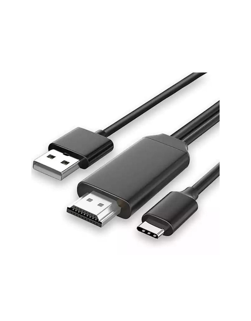 Kabl TIP C na HDMI + USB 2.0, 2m (povezuje TV + mob) 2m Linkom  - 1