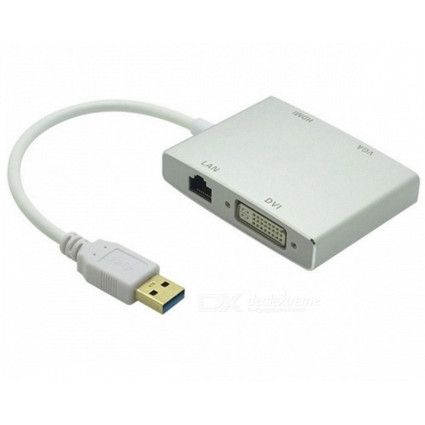 Adapter-konvertor USB 3.0 na HDMI+VGA+DVI+RJ45 FAST ASIA - 1