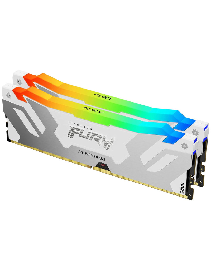 DIMM DDR5 32GB (2x16GB kit) 8000MT/s KF580C38RWAK2-32 FURY Renegade Silver/White RGB XMP KINGSTON - 1