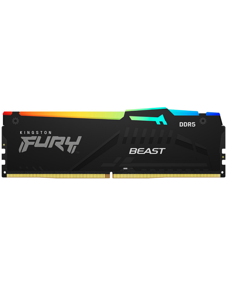 DIMM DDR5 32GB 6400MT/s KF564C32BBA-32 FURY Beast Black RGB XMP KINGSTON - 1