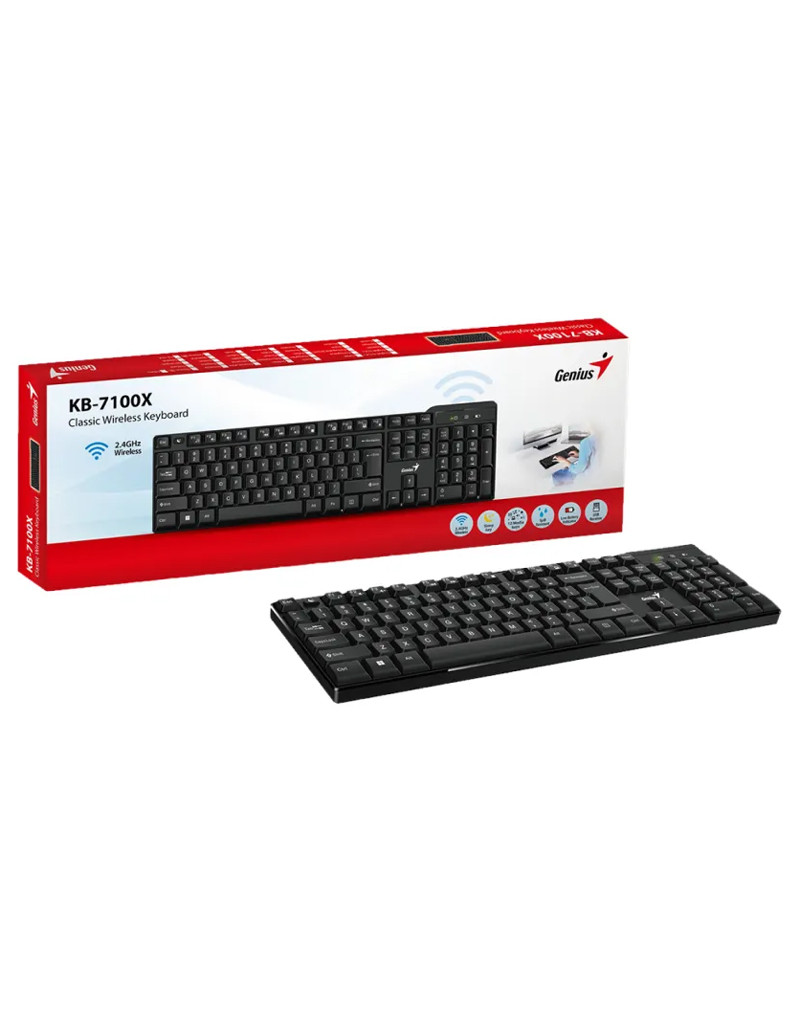 KB-7100X Wireless USB YU wireless crna tastatura GENIUS - 1