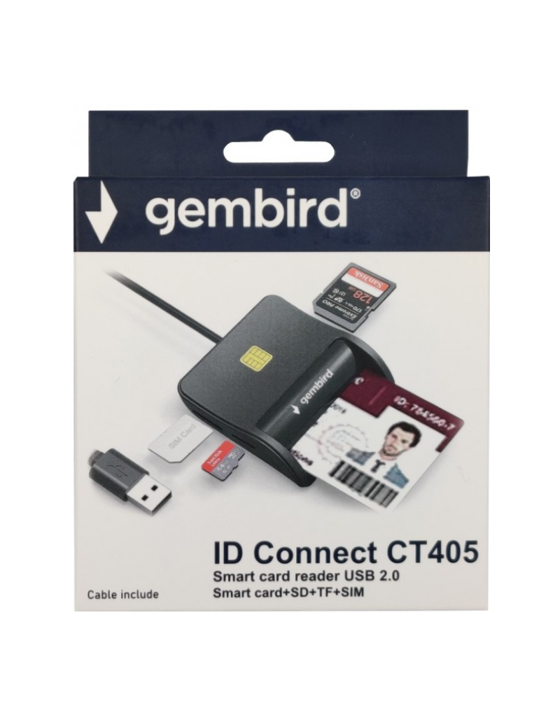 USB Smart Card Reader Gembird CRDR-CT405  - 1