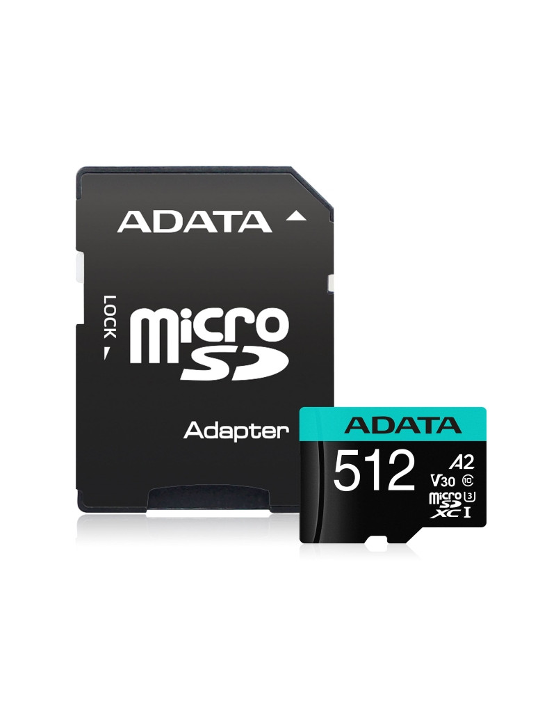 Memorijska kartica UHS-I U3 MicroSDXC 512GB V30S class 10 + adapter AUSDX512GUI3V30SA2-RA1 A-DATA - 1