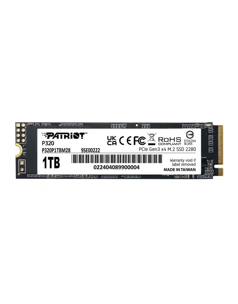 SSD M.2 NVMe 1TB Patriot P320 3000MBs/2200MBs P320P1TBM28  - 1