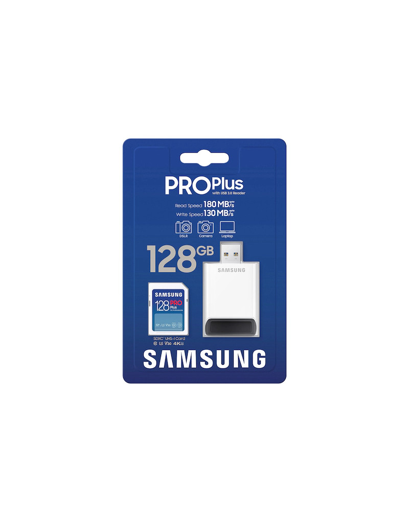 Memorijska kartica PRO Plus Full Size SDXC 128GB U3 + Card Reader MB-SD128SB SAMSUNG - 1