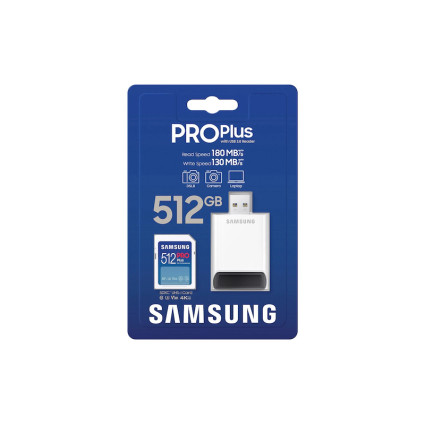 Memorijska kartica PRO Plus Full Size SDXC 512GB U3 + Card Reader MB-SD512SB SAMSUNG - 1