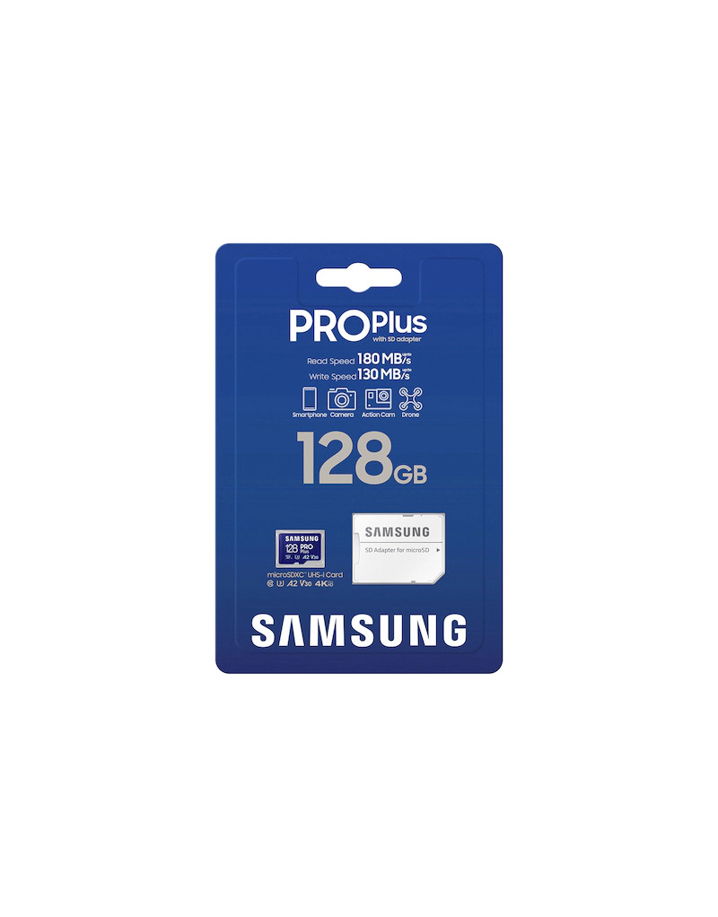 Memorijska kartica PRO PLUS MicroSDXC 128GB U3 Blue + SDXC Adapter MB-MD128SB SAMSUNG - 1