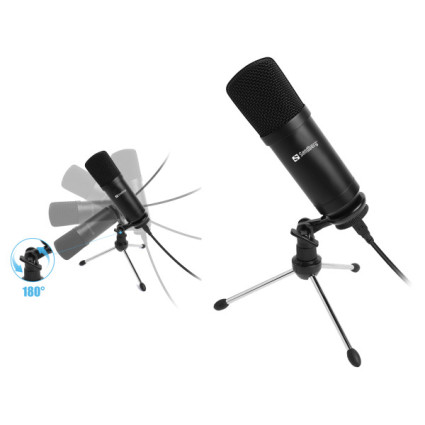Stoni mikrofon Sandberg Streamer USB Desk sa tripodom 126-09  - 1