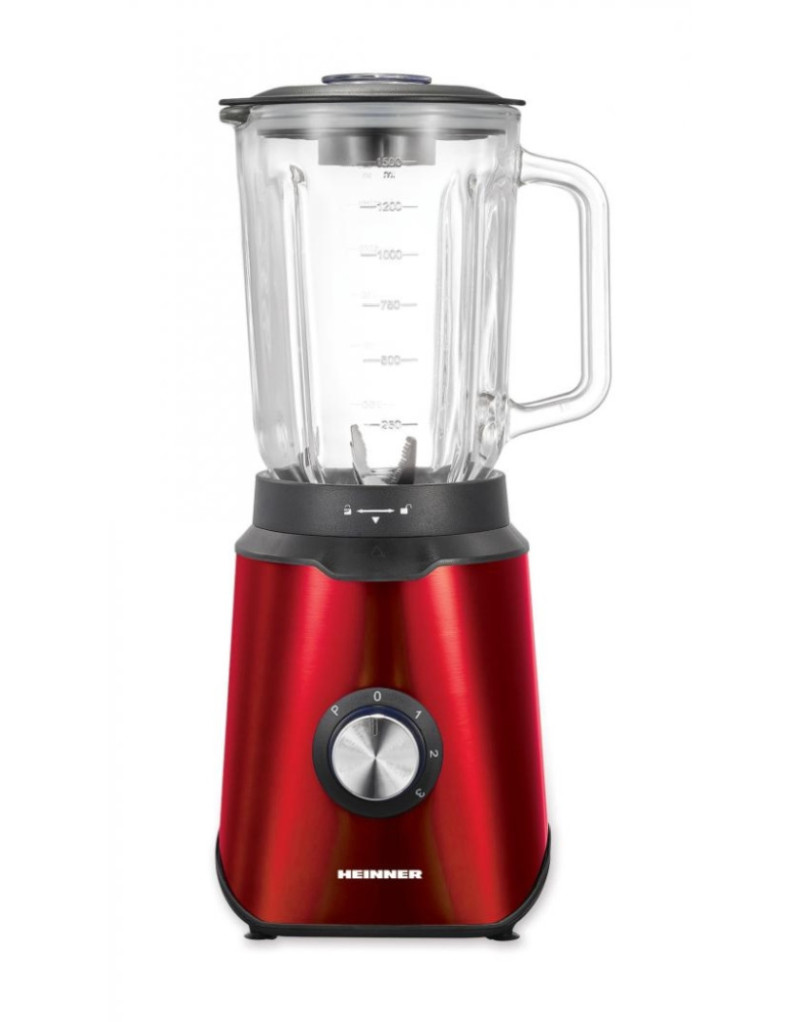 Blender HEINNER HBL-1000RED 1,5l/1000W/slaklena čaša/crveni - 1 Blender HEINNER HBL-1000RED 1,5l/1000W/slaklena čaša/crveni - 1