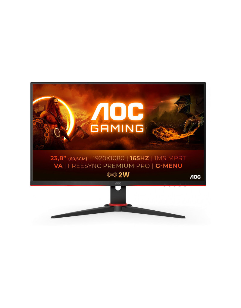 Monitor 23.8" AOC 24G2SAE/BK VA 1920x1080/165Hz/1ms/HDMI/VGA/DP/zvučnici  - 1