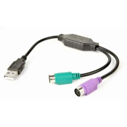 Adapter USB - 2 PS/2 CablExpert UAPS12-BK 30cm  - 1