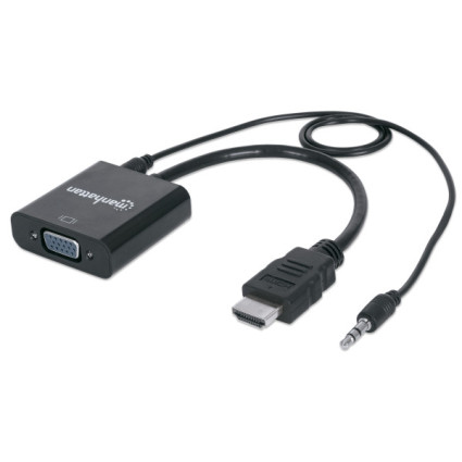 Adapter Manhattan 151559 HDMI/M - VGA/F + Audio  - 1