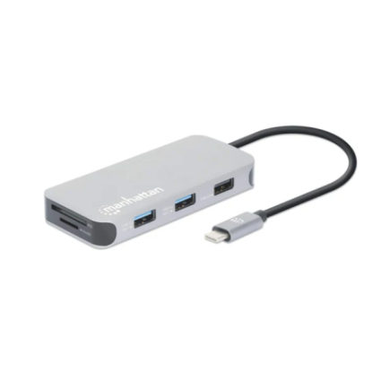 Docking station Manhattan 130615 8in1 USB-C - HDMI/3xUSB/CR/LAN/PD 100W  - 1