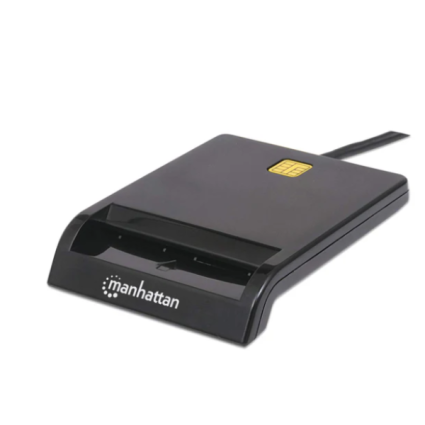 USB smart card reader Manhattan 102049, black  - 1