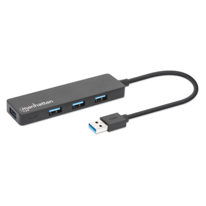 USB HUB 4port Manhattan 164900 3.2 G1/5Gbps/Crni  - 1