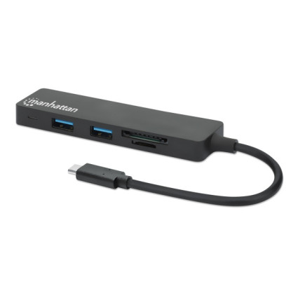 USB-C HUB 3port Manhattan 164948 3.2 G1/5Gbps/CR/Crni  - 1