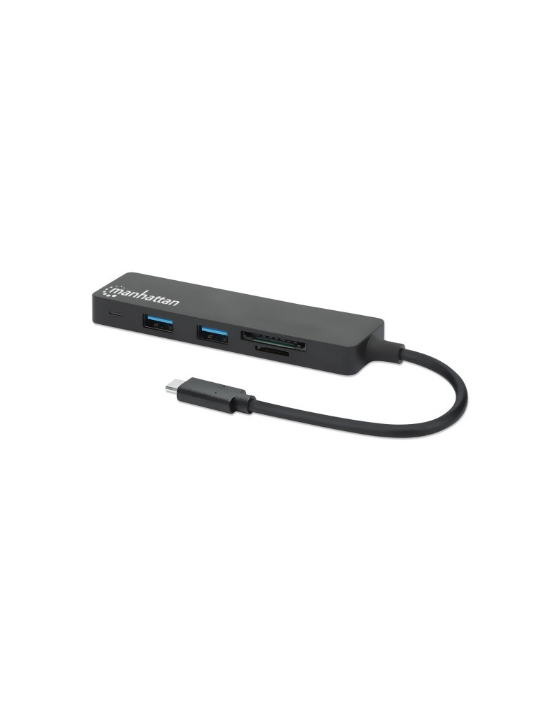 USB-C HUB 3port Manhattan 164948 3.2 G1/5Gbps/CR/Crni  - 1