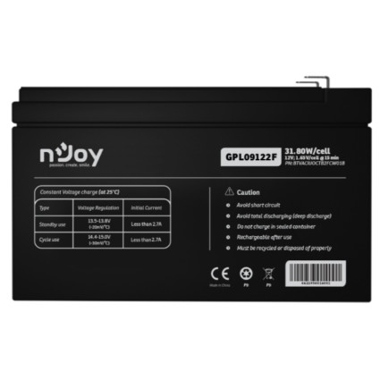 GPL09122F baterija za UPS 12V 9Ah (BTVACIUOCTB2FCW01B) NJOY - 1