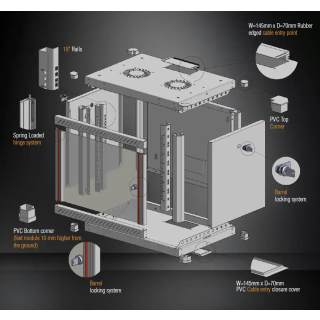 7U/19 rek orman nazidni Mirsan WTN07U45MN 600mm x 450mm x 423mm Crni